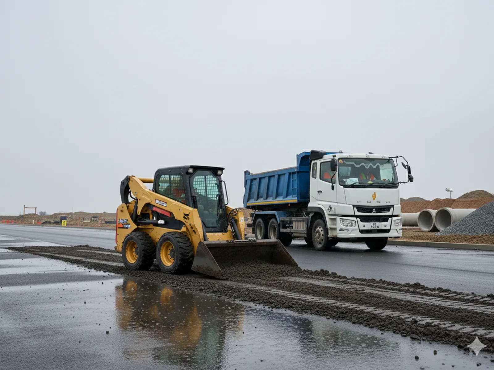 Compact loader grading